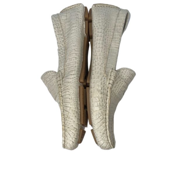 Cole Haan Trillby driving Moccasin penny loafer Leather Crocodile 8 white chic - Picture 6 of 16